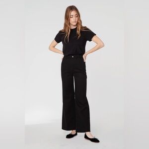 Eve Denim The Charlotte in "Noir" High Rise Wide Leg Black Jeans Size 26